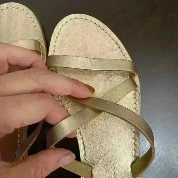 Madewell Boardwalk Skinny Sandals in Metallic Rose leather - Picture 12 of 13